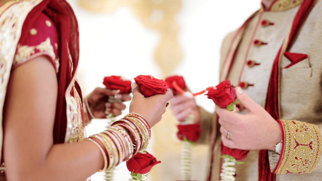 Exchange of garlands