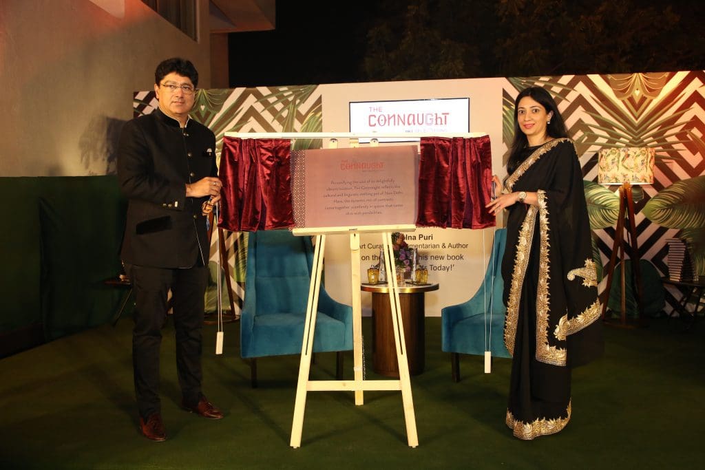 Mr. Puneet Chhatwal Ms. Sonali Chauhan Unveiling The Connaught Plaque Unveiling The Connaught New Delhi in the presence of VIPs and celebrities