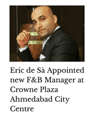 Eric De Sa appointed F&B Manager