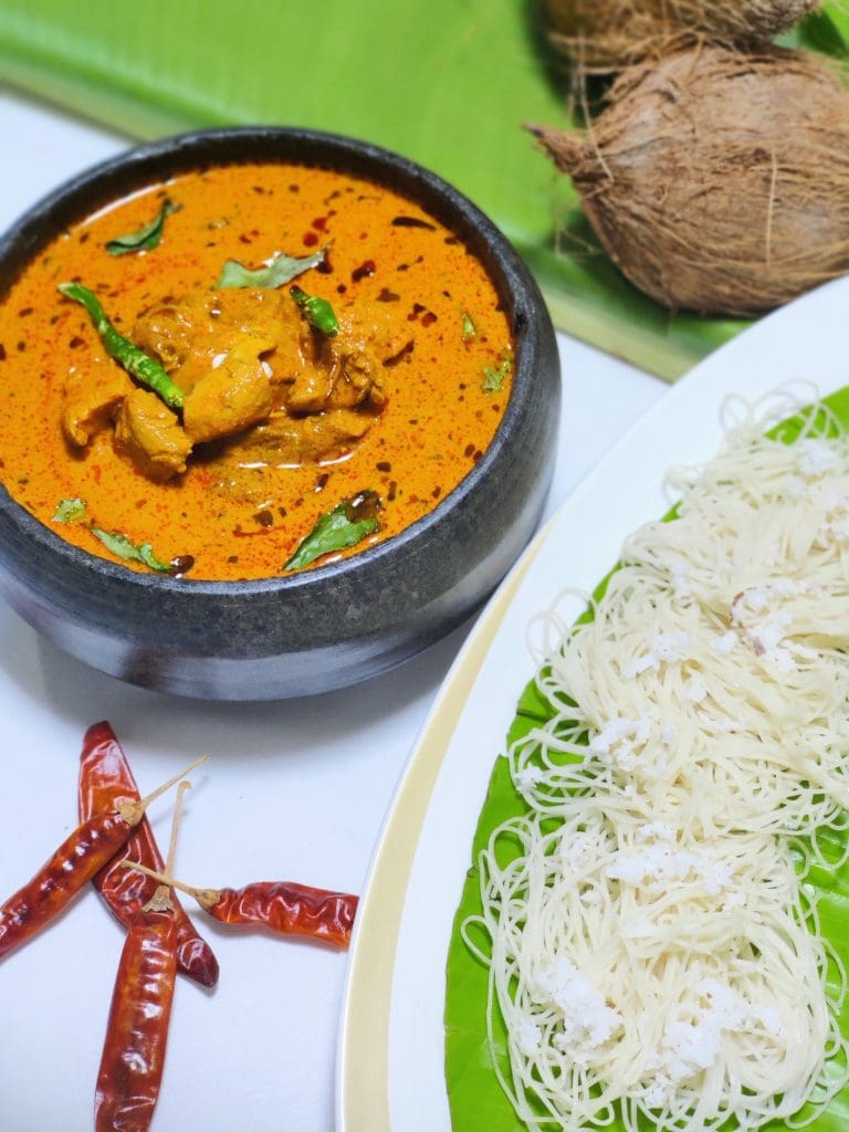 CHICKEN CEYLON CURRY and IDDIYAPPAM Try your hand - 20 most popular dishes at Indian weddings