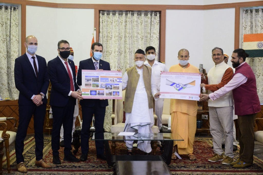 Sammy Yahia, along with Consul General of Israel - Yaakov Finkelstein with and Govardhan Eco Village’s Director, Shri Gauranga Das Prabhu met the Honourable Shri Bhagat Singh Koshyari, Governor of Maharashtra