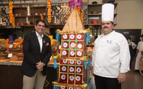 Novotel Hyderabad Convention Centre celebrates with a special Bonalu Festival Brunch 1 Bonalu Festival Brunch - Manish Dayya, GM NHCC & HICC with Chef Kailash Gundupalli