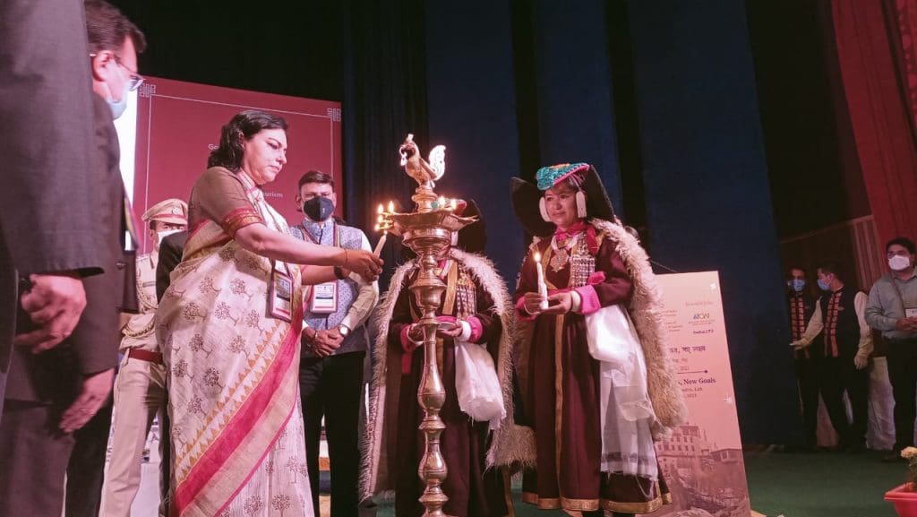 Ladakh New Start New Goals - a great event to remember 1 Rupinder Brar, Additional Director General, Ministry of Tourism, Government of India lights the Lamp of New Start New Goals event