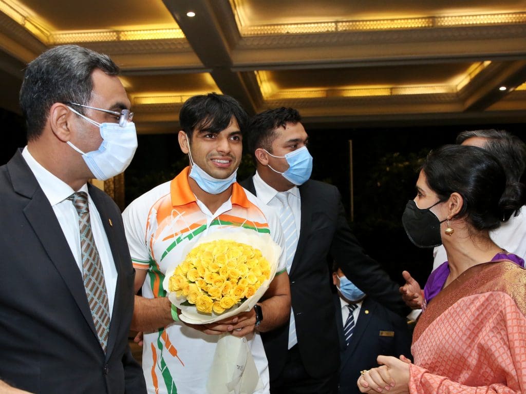 Neeraj Chopra at the Taj Palace Delhi