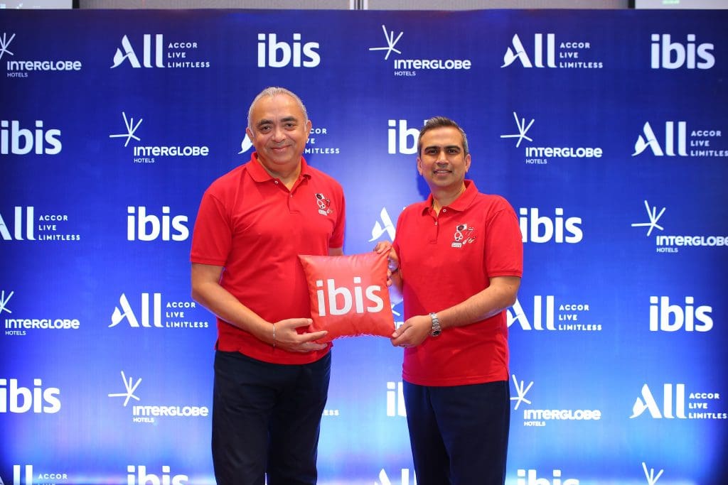 J.B Singh President CEO InterGlobe Hotels along with Puneet Dhawan Senior VP Operations Accor India South Asia at the launch of ibis Mumbai Vikhroli ibis opens its 20th hotel in India - the new generation design- ibis Mumbai Vikhroli