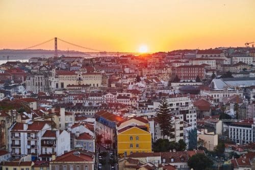 Lisbon sunset view