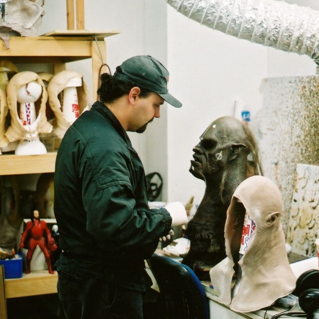 Lord of the Rings Carlos Slater works on foam-latex Uruk-hai prosthetic appliances PC_PC Wētā Workshop