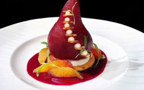 Poached Pear edited Rich 3 -Poached Pears, Plum Cake and Carrot Cake by Chef Shakti Kumar for Christmas