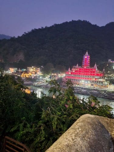 Visit Rishikesh and Haridwar  
A-beautiful-silhouette-of-temples-at-the-Ghats-of-Rishikesh-as-the-sun-sets-on-the-holy-Ganga