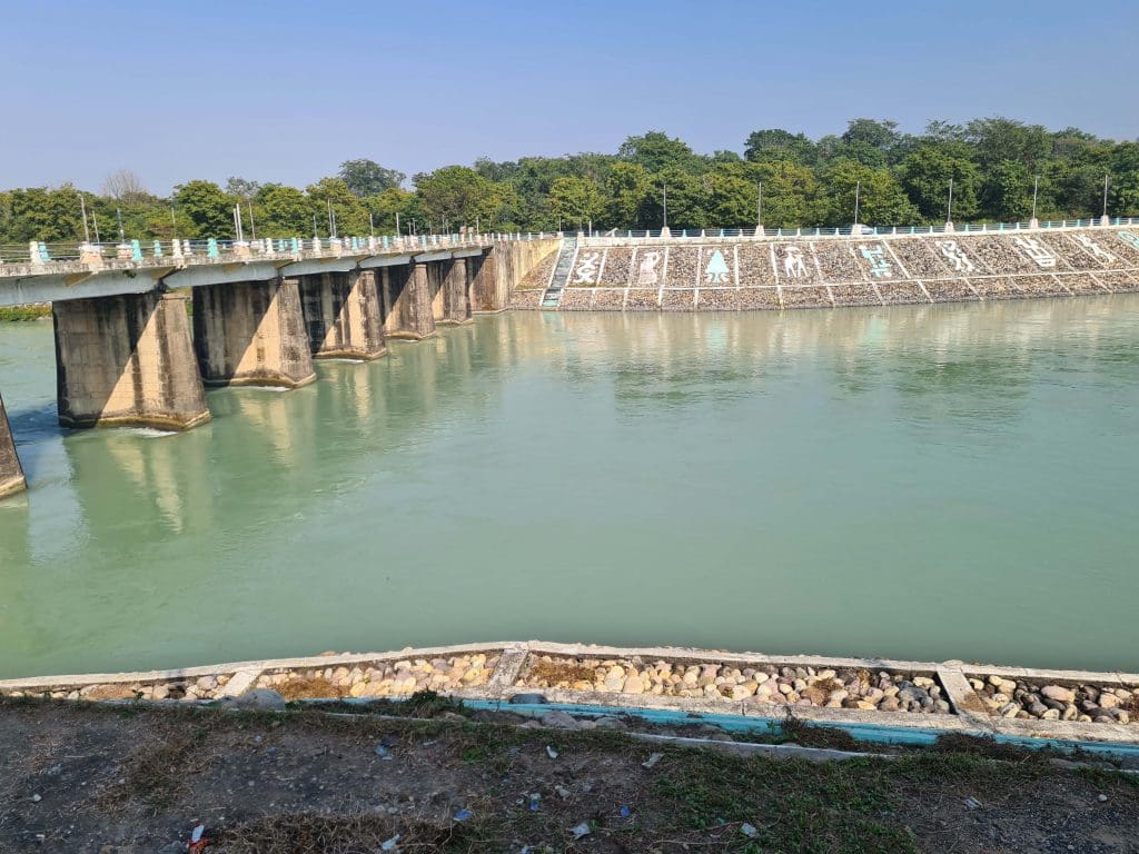 The Ganga canal that runs alongside the road right through the detour