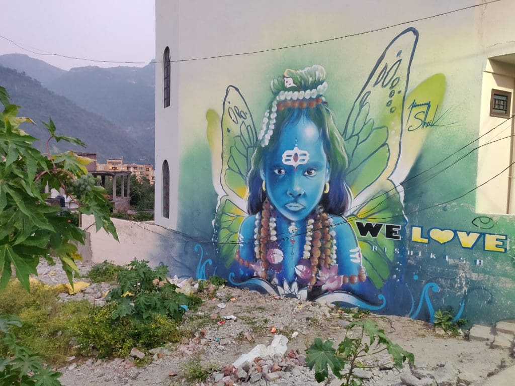 Visit Rishikesh and Haridwar
An artist rendering of divine Shiva as a wall painting