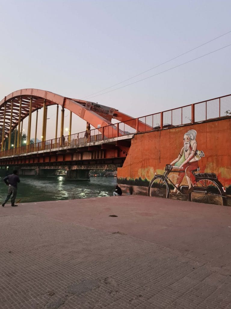 Visit Rishikesh and Haridwar 
Wall-painting-at-the-Ghats-Haridwar