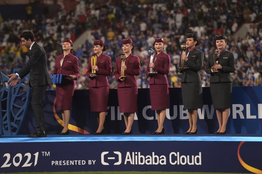 Qatar-Airways-distribution-ceremony  (Photo by Tullio Puglia - FIFA/FIFA via Getty Images)