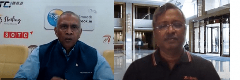 Madhavan  Menon and  Jaya Kumar K  speak on corporate travel at Sabre Ascent series