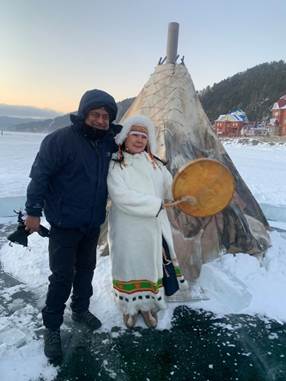  First day on the Lake Baikal with Huskies and Evankas tribal women.
