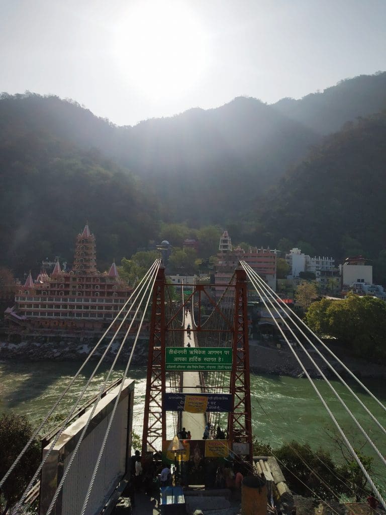  48 hours in Rishikesh - Morning view from Laxman Jhula