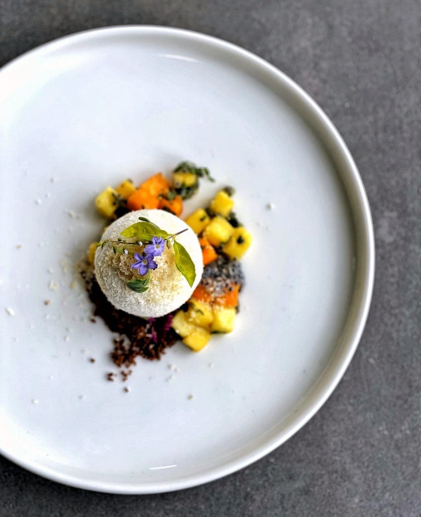 Coconut Icecream with Mango Chia and Mint Salsa by Chef Avin Thaliath