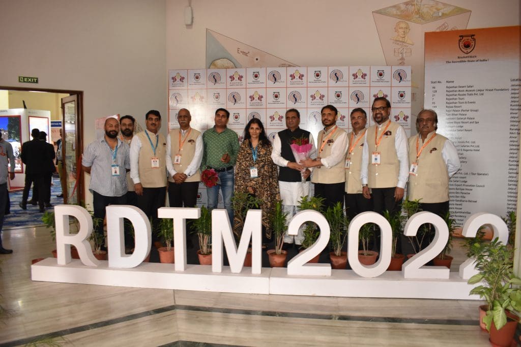 Rajasthan committed to save the wanton destruction of Shekhawati - RDTM '22 3 Chairman RTDC Dharmendra Rathore (In the center) at the Exhibition