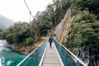  Blue wonders - Wanaka Blue Pools swing bridge PC_Johan Lolos