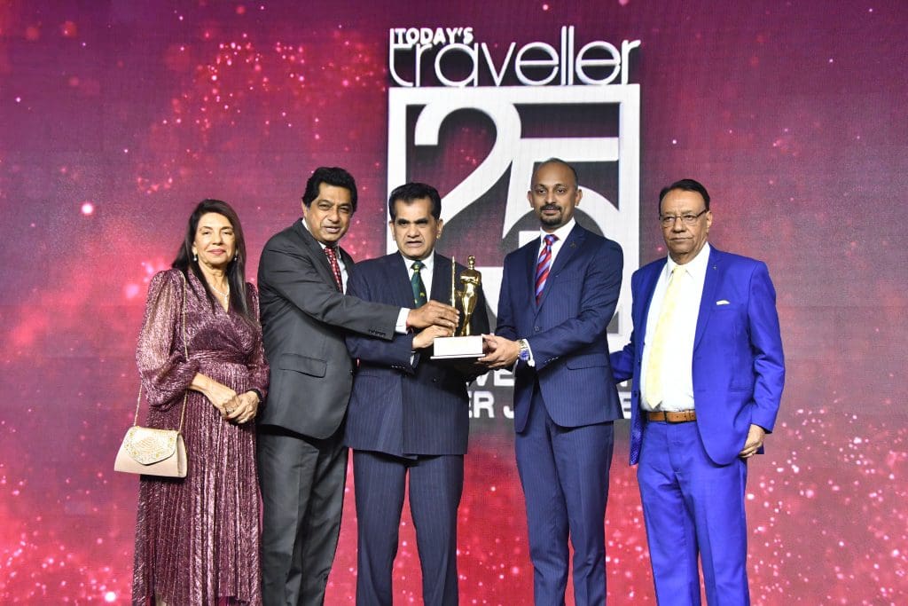 L to R: Kamal Gill, Executive Editor & Managing Director - Gill India Group, Dhananjay Saliankar - Head of Sales & Marketing - Fortune Park Hotels Ltd., Amitabh Kant - G20 - Sherpa, Samir MC - Managing Director - Fortune Park Hotels Ltd., Kewal Gill - Chairman - Gill India Group  