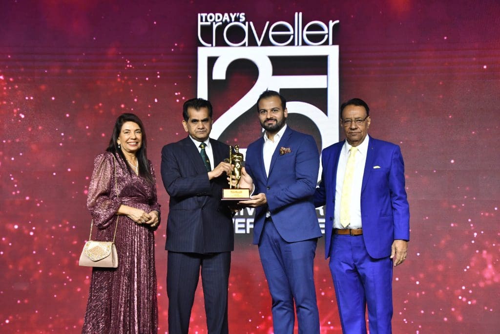  L to R: Kamal Gill, Executive Editor & Managing Director - Gill India Group, Amitabh Kant - G20 - Sherpa, Amiya Mehta - Director of Sales & Marketing -Andaz Delhi, Kewal Gill - Chairman - Gill India Group  