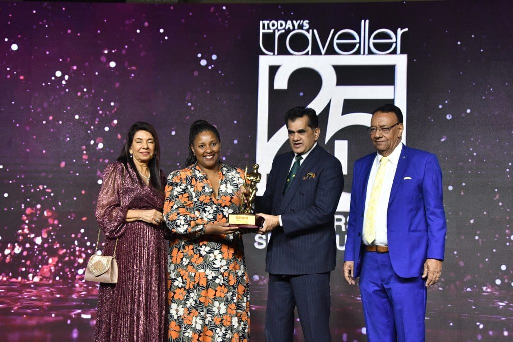 L to R: Kamal Gill, Executive Editor & Managing Director - Gill India Group, Amitabh Kant - G20 - Sherpa, Neliswa Nkani - Hub Head MEISEA - South African Tourism Kewal Gill - Chairman - Gill India Group  