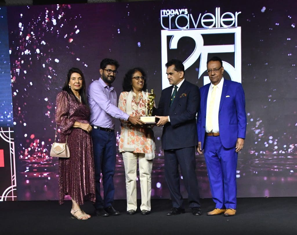   L to R: Kamal Gill, Executive Editor & Managing Director - Gill India Group, PG Prageesh - Chief Corporate Communications - Air India Express, Tara Naidu - Chief of Commercial - Air India Express, Amitabh Kant - G20 - Sherpa, Kewal Gill - Chairman - Gill India Group  