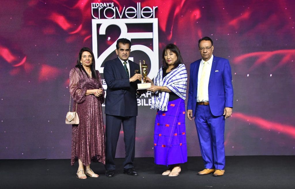 L to R: Kamal Gill, Executive Editor & Managing Director - Gill India Group, Amitabh Kant - G20 - Sherpa, Lisapila Anar - PRO - Nagaland Tourism, Kewal Gill - Chairman - Gill India Group