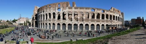 Top historical travel destinations-  Old Building Colosseum Amphitheater  Rome