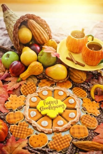 All things pumpkin - for festive Thanksgiving - Pumpkin Pie and cookies