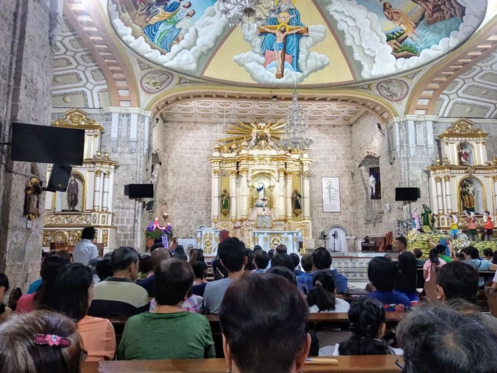 Christmas holiday destinations -  Inside Balayan Church during Simbang Courtesy : Gabi.j