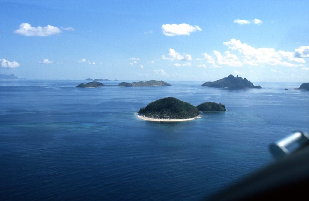 Aerial view of Mamanuca Islands, Fiji