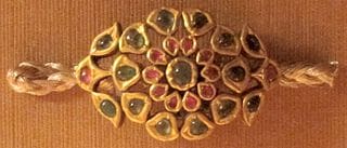 Beautiful Rajasthani jewellery - 6 famous styles 7 Arm ornament, Jaipur, Rajasthan, India, 19th century, gold, rubies and emeralds-Image courtesy: Hiart via Wikipedia Commons