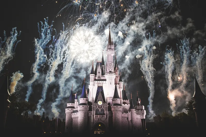 Popular travel aesthetic mood boards drive Gen-Z top 10 holidays 5 Disney Castle. Original public domain image via Wikimedia Commons
