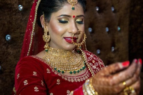 Punjabi weddings - a bride at the Mangni or engagement ceremony