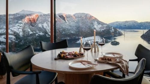 Enjoy dinner with a view, made in the modern kitchen of The Bolder Starlodge