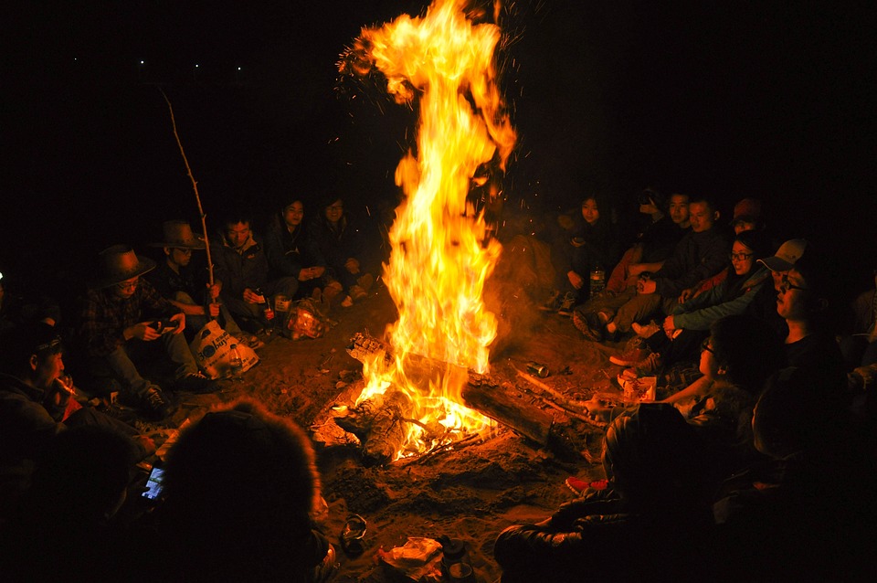 Chatting around a campfire is a great experience