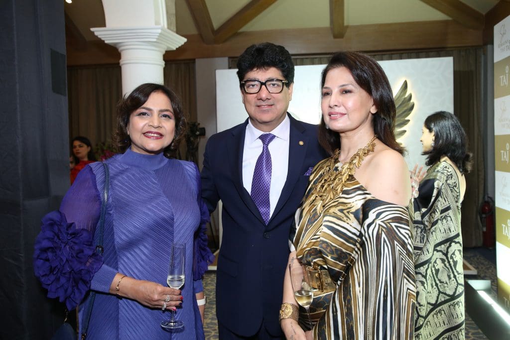 Ritu Beri and Vaishali Jolly with Puneet Chhatwal, MD _ CEO, IHCL at ‘She remains the Taj’