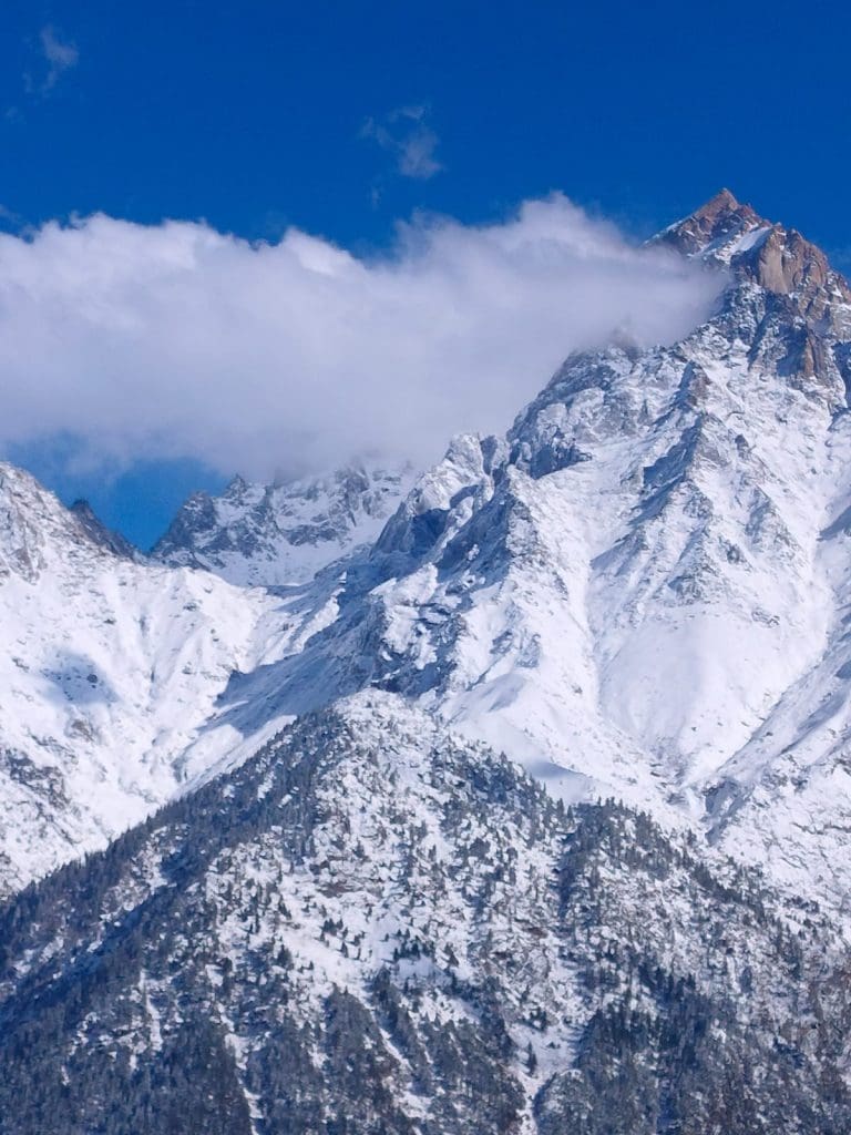 View of Kinner Kailash from Kalpa Village