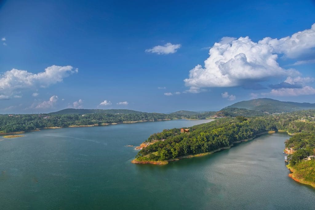 Umiam Lake Image credit Prof. Vikramjit Kakati via Wikipedia Commons