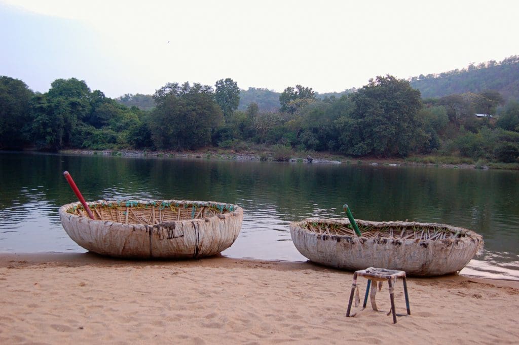 Coracle boats are made of thin strips of willow or ash that is interwoven