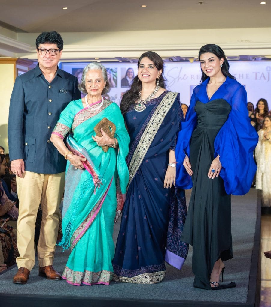 Puneet Chhatwal, MD & CEO, IHCL, Actor Waheeda Rehman, Shaina NC y Actor Jacqueline Fernandez - moda por una causa