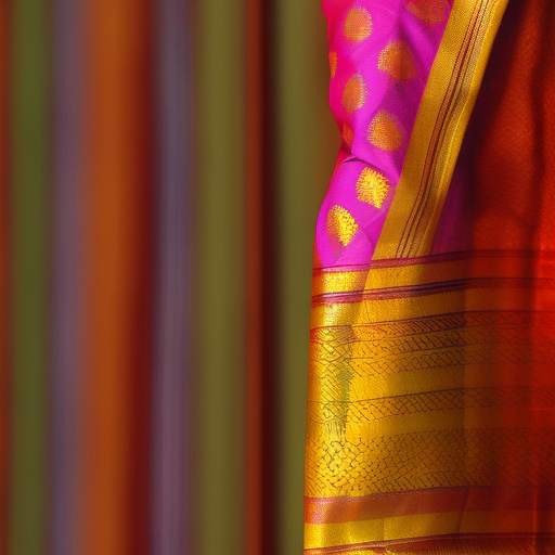 Diseños y tejidos de sari de seda Kanchipuram