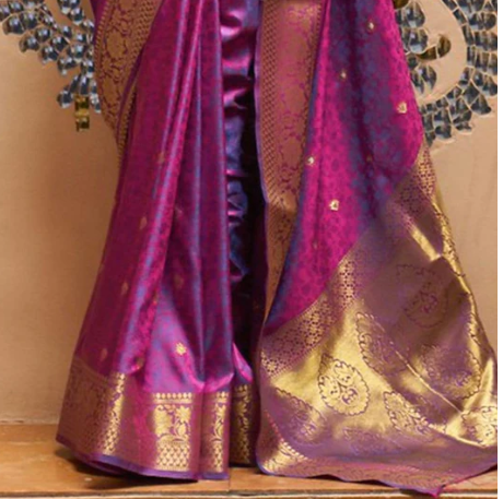 Diseños y tejidos de sari de seda Kanchipuram