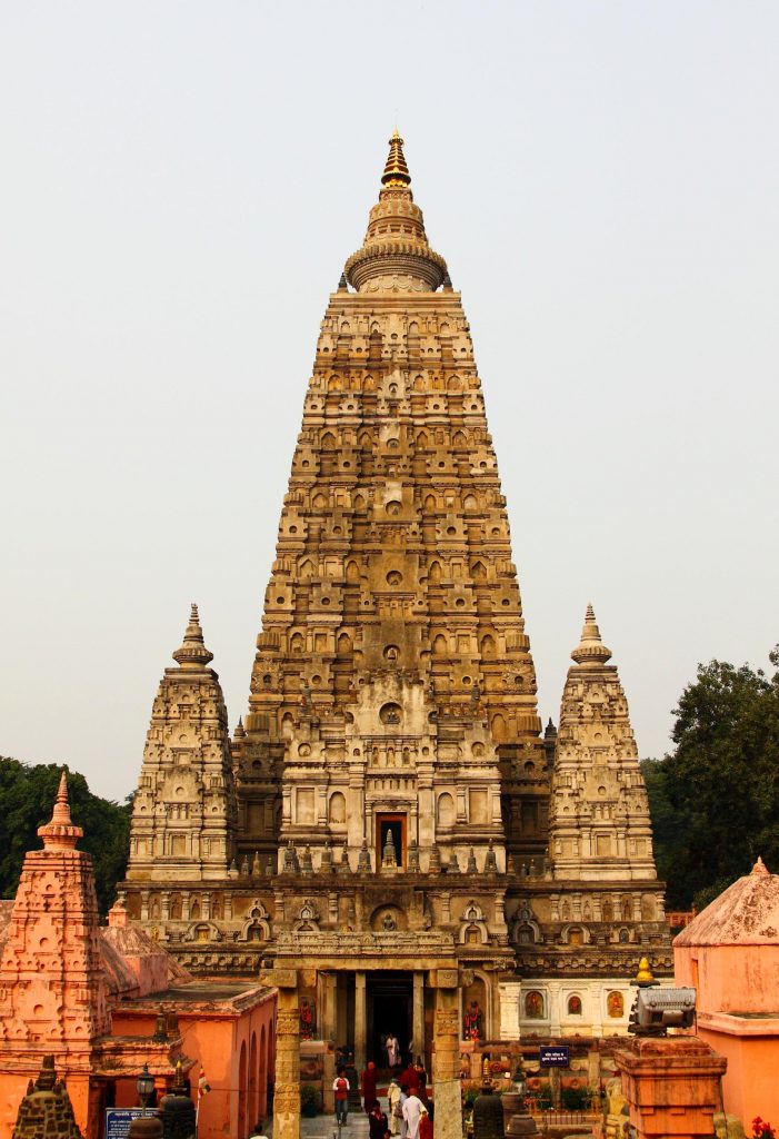 Temples in Bihar - Mahabodhi Temple at Bodh Gaya: Image courtesy: Franx' via Wikipedia Commons