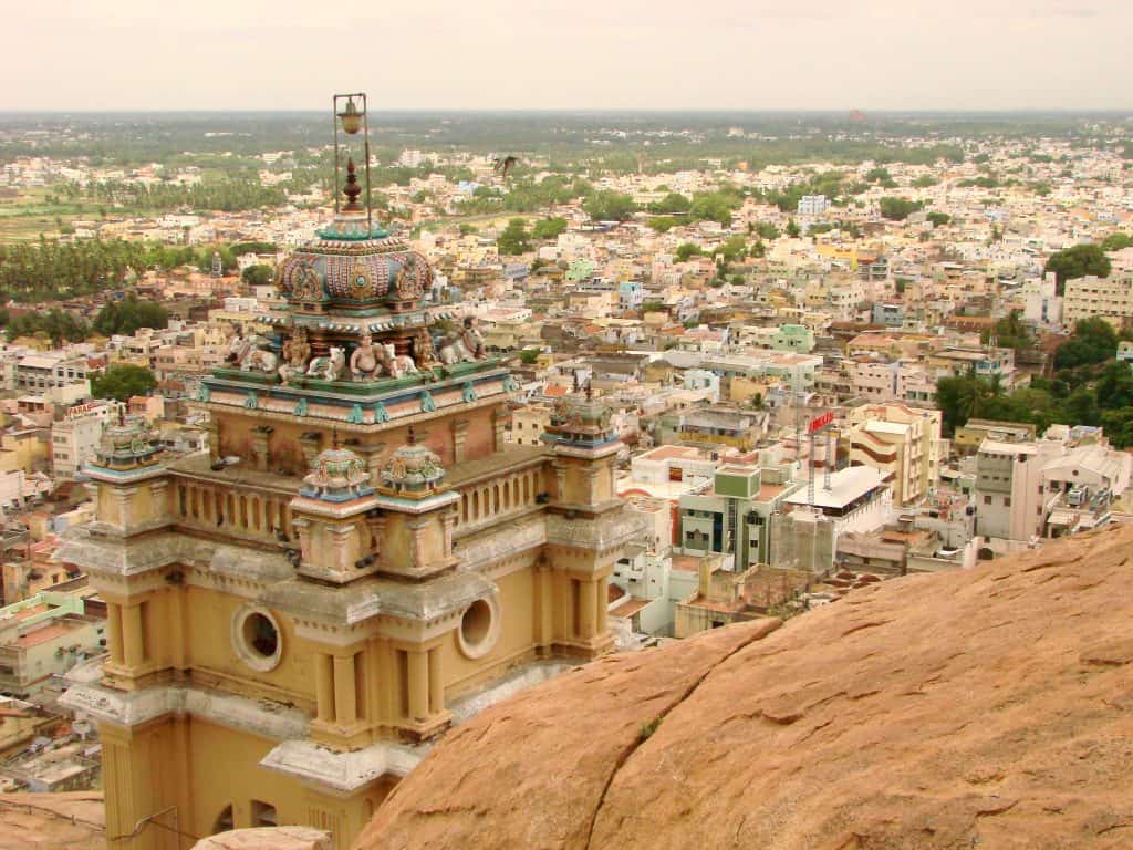  Monsoon Holiday break:  View of Tiruchirappalli from the Rock Fortress Photo by Adam Jones via Wikipedia Commons