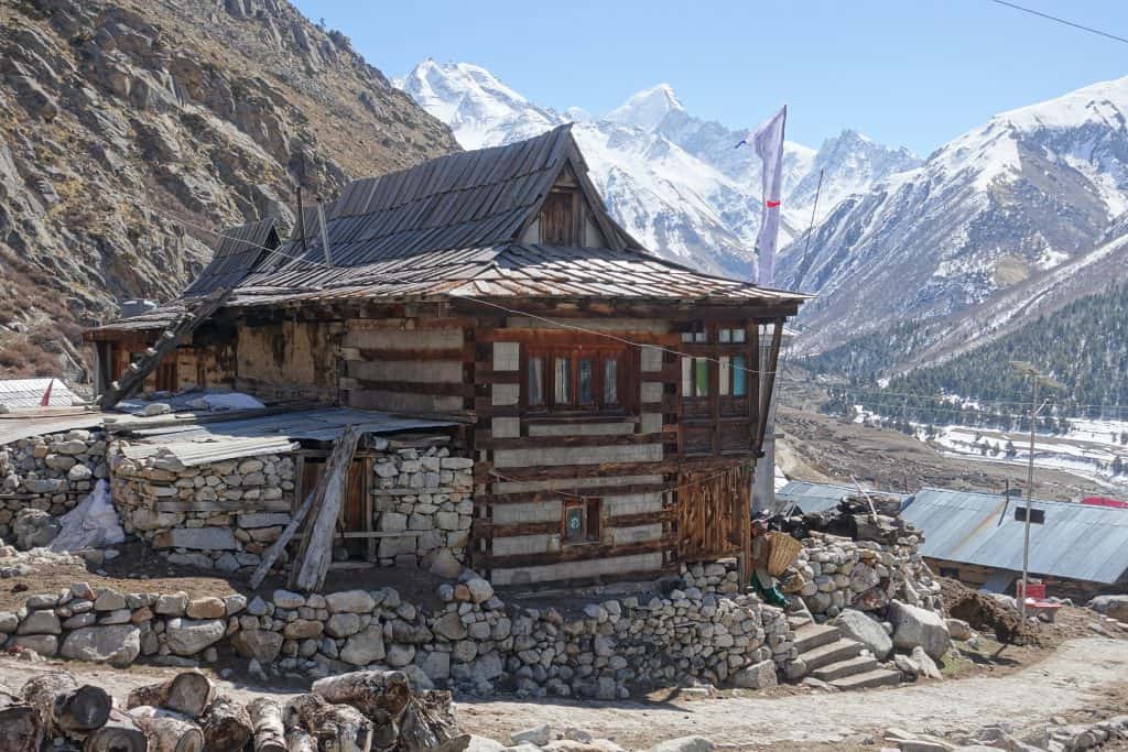  Tribal Heritage  Villages Hotspots of Himachal Pradesh:  A traditional house in Chitkul Village Image courtesy: Marsmuxvia Wikipedia Commons