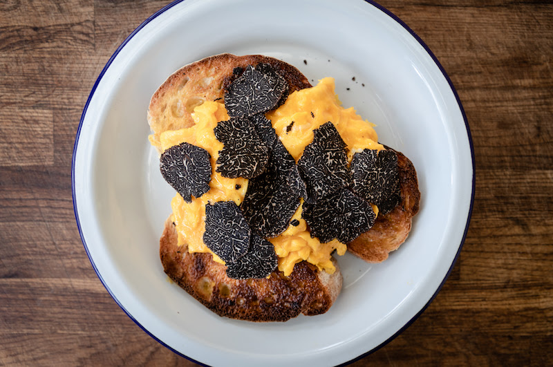  Truffle Recipes: Scrambled eggs with fresh truffle. Photo: Sarah Hewer