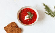 Israeli Cuisine - Cold beet soup 
(P.C - Marco Verch)