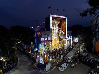The largest Lord Ganesh Idol in the world is installed near Khairtabad State Library during the Ganesh Chaturthi festival and is immersed at Hussain Sagar lake. Image courtesy: Rajesh_India
via Flickr